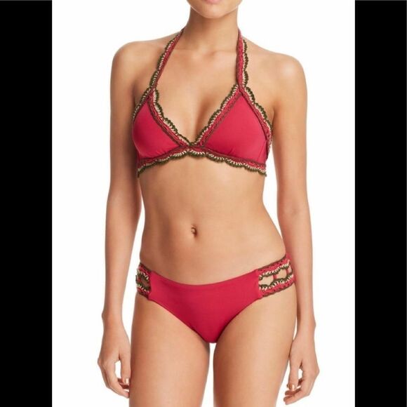 BECCA crochet trim bikini set. NWT - Picture 3 of 11